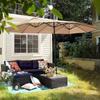 Large Outdoor Cafe & Terrace Sun Umbrella with Three-Head Center Pole