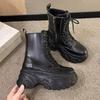 Fashion Punk Chunky Platform Ankle Boots Women 2025 Winter Gothic Thick Bottom Black Motorcycle Boots Designer Woman's Cosplay Y2K Shoes