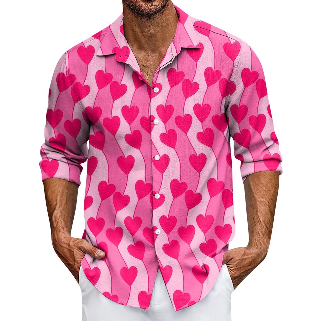 Men's Casual Button-Down Long-Sleeve Shirt