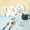Round Diatomite Absorbent Coasters Cork Non-slip Cup Mat  Resist Heat Coffee Hot Pad Drink Holder Kitchen Items Accessories