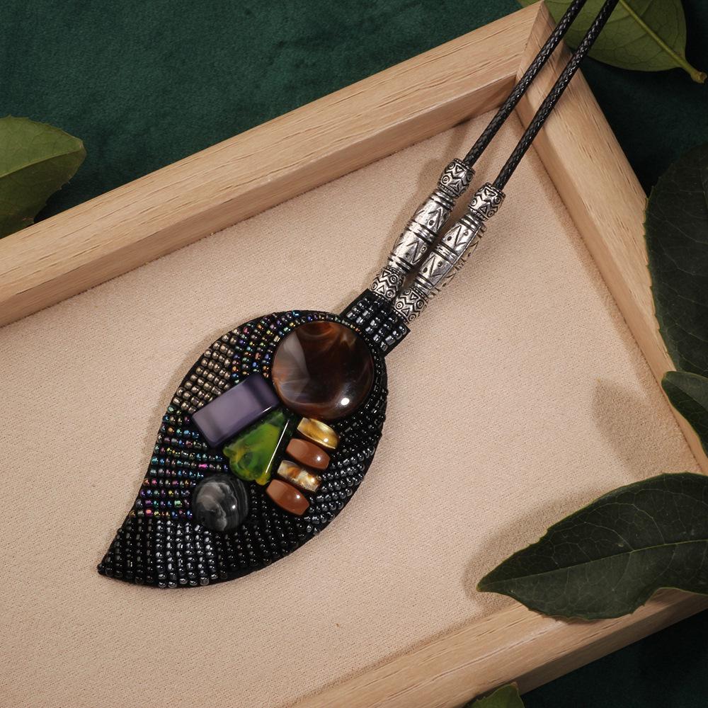 Bohemian Ethnic Leather Tassel Necklace
