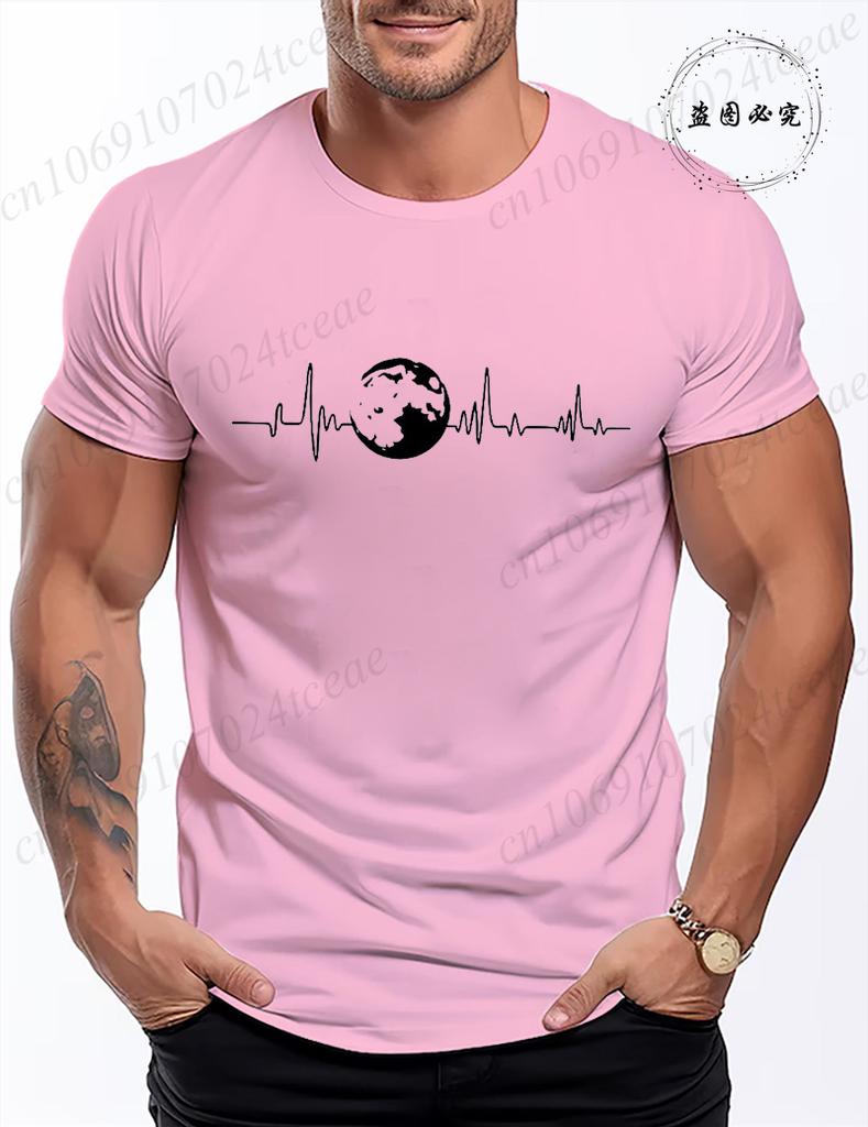Funny Mens Earth Heartbeat Graphic Tee Casual Classic Men T Shirt Women Tops Tee Shirt Short Sleeve Tshirts Fashion TShirts