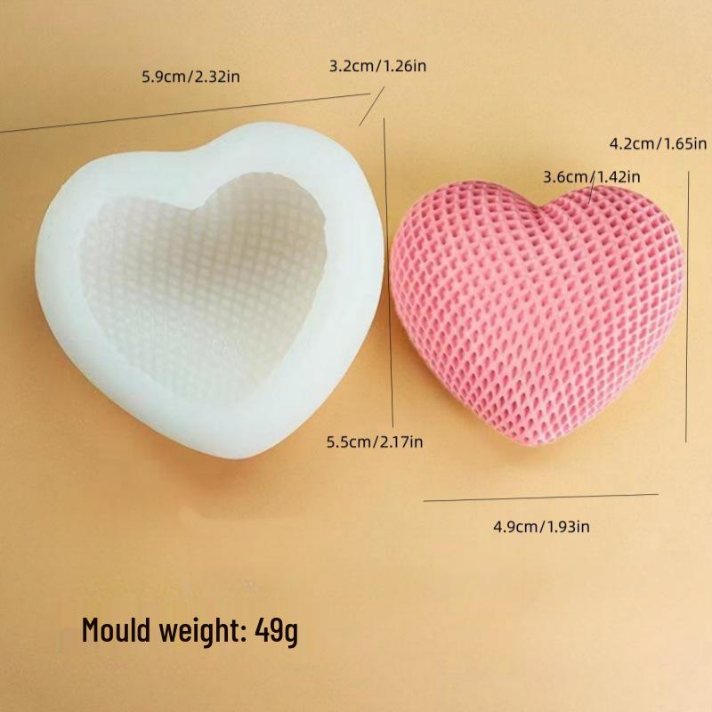 Weaving Heart Silicone Mold for DIY Candle, Fondant, Chocolate, Soap, Incense, and Gypsum Crafts.
