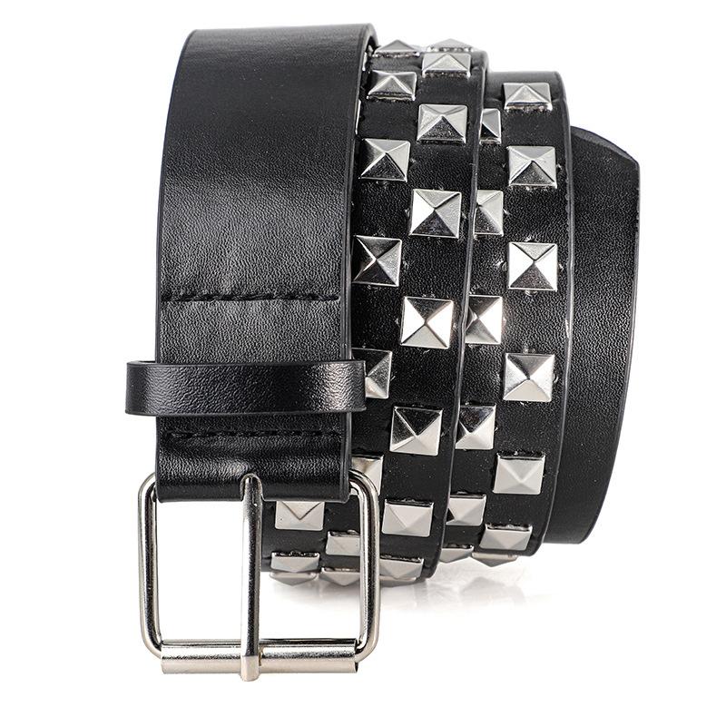 1Pc Fashionable Unisex Rivet Belt Punk HipHop Rock Y2K Style Dopamine Color Handsome Street Casual Daily Wear Belt,For Men Women