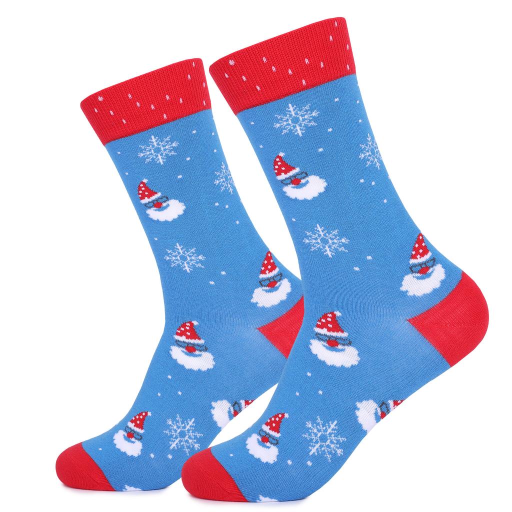 Adult Christmas Christmas Tree Snowflake Wave Pattern Ethnic Style Warm Absorbent Odor-Resistant Mid-Calf Socks