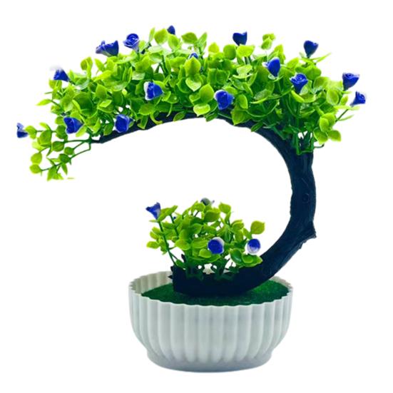 Fake Bonsai Romantic No Watering Plastic Beautiful Artificial Flower Bonsai with Pot Garden Supplies