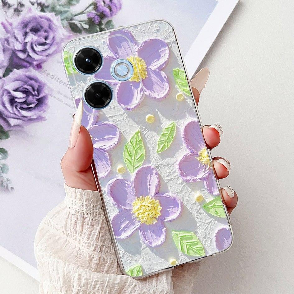 New For Xiaomi Redmi 13x 4G Case Cute Cartoon Panda Machine Flower TPU Soft Silicone Cover For Xiomi Redmi 13X Shockproof Bumper