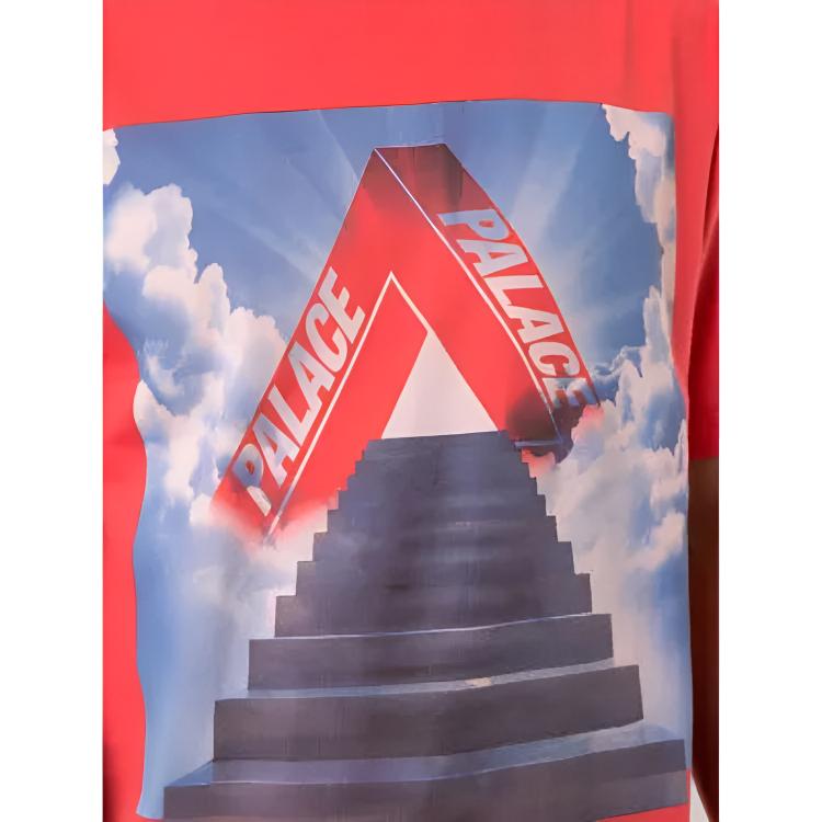 Palace Creative Print Crew Neck Short Sleeve T-Shirt Men Tops Red P16TS137