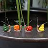 4Pcs Colorful Snail Figurine Spring Tentacles Snail Statue Resin Animal Sculpture Outdoor Garden Lawn Yard Flower Pot Decoration Ornament