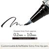 Kuretake Zig Letter Pen COCOIRO Extra Fine Brush Black Made in Japan Refill, Nib, Ink, (POTTER'S PINK, Black)