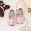 ins children's princess shoes 2025 spring and autumn new Korean version of girls polka dot small leather shoes children soft-soled Doudou single shoes