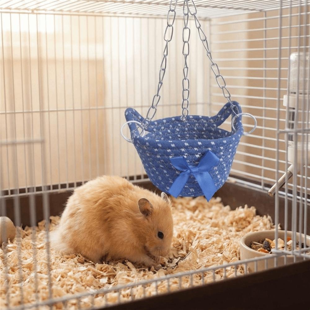 Breathable Hamster Hammock Bow Hanging Basket Bed Guinea Pig Hideout Small Animal Habitat
