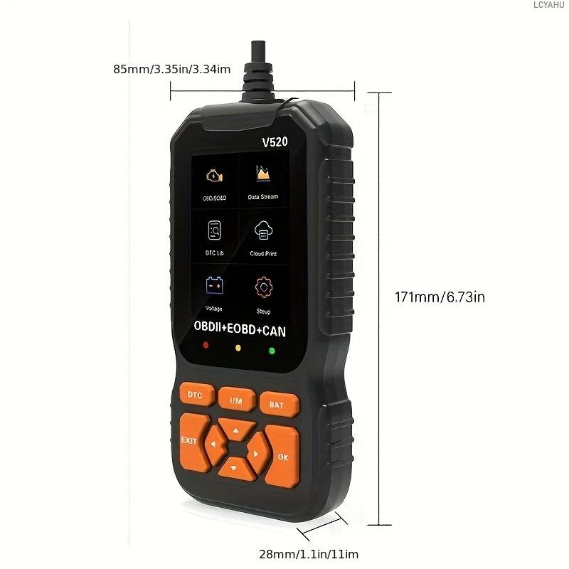 Scanner Diagnostico OBD2 V520 per Auto Lettore Codici Auto Strumento di Reset Spia Motore Dati in Tempo Reale Multilingua Strumento di Scansione Errori