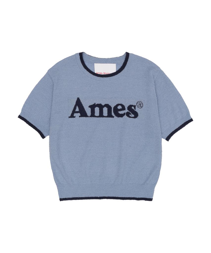 AMES-WORLDWIDE Basic Logo Knit Blue
