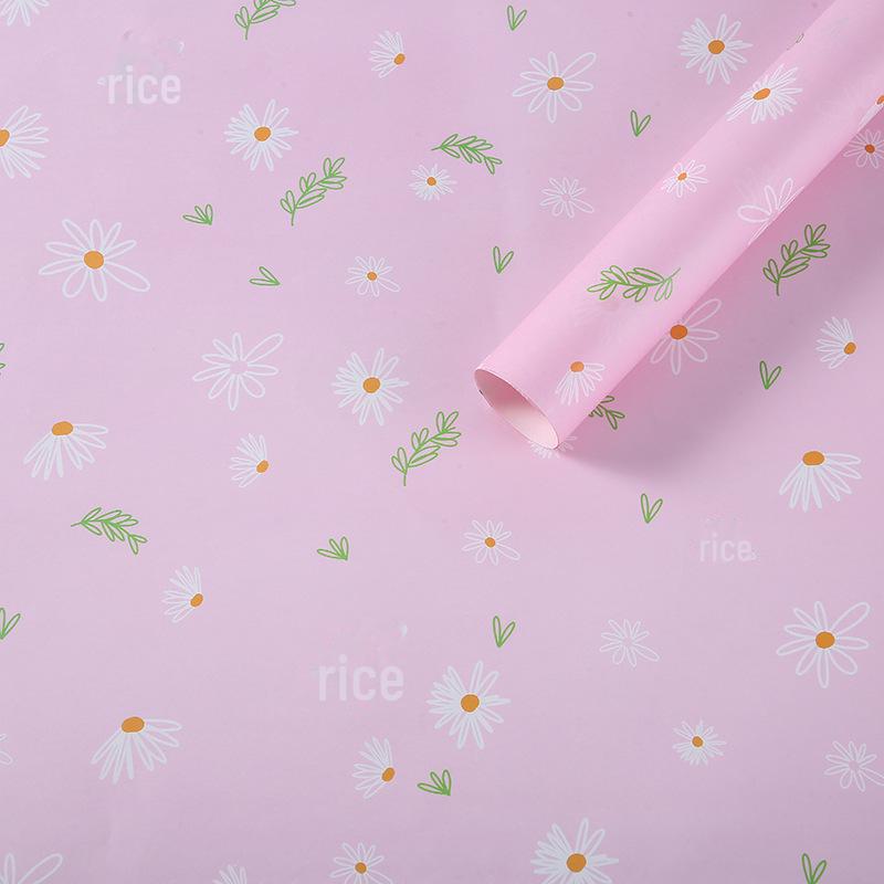 Chic White Kraft Wrapping Paper: Cute Bouquet & Book Cover