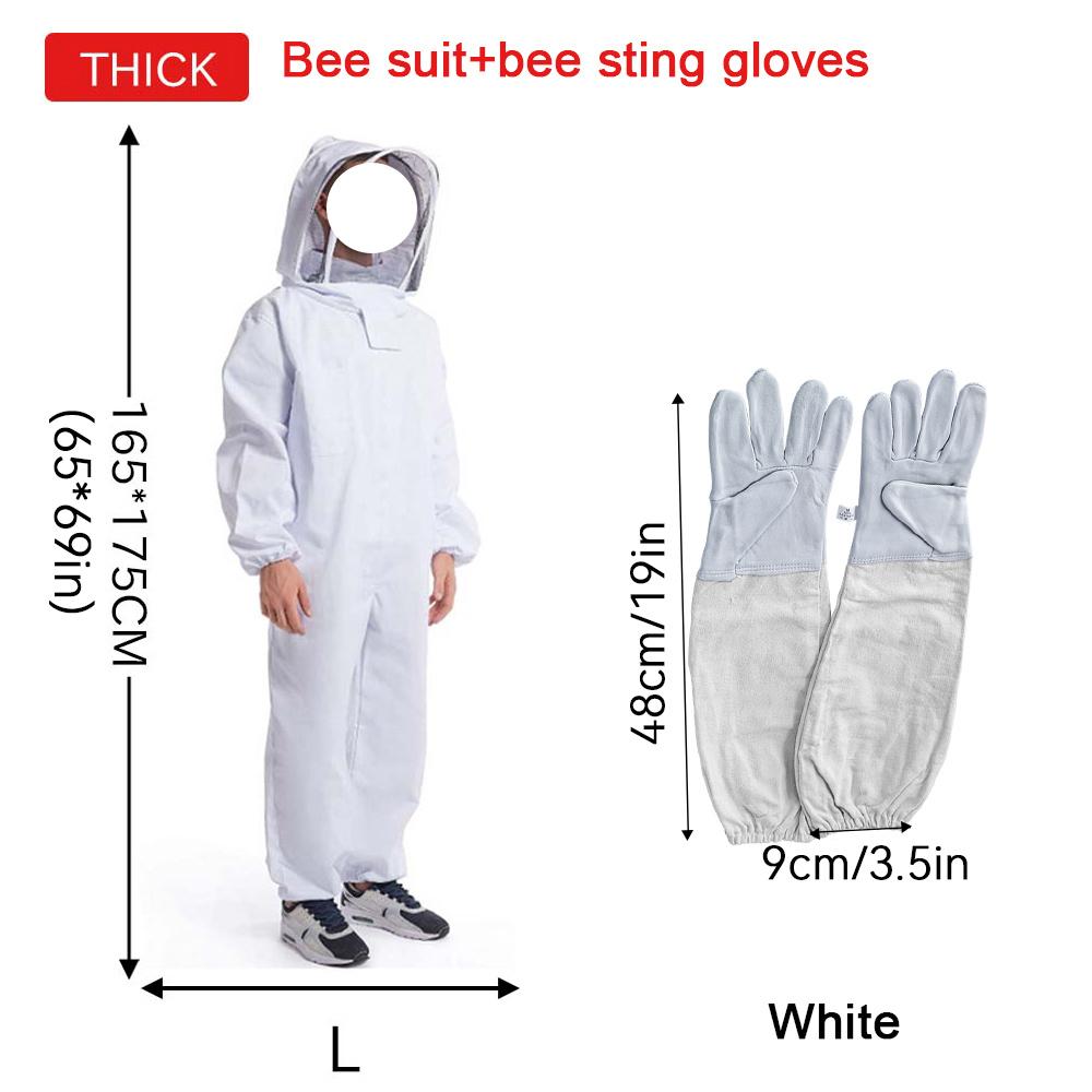 Professional Full Body Beekeeping Clothing Beekeepers Bee Protective Suit Apiarian All Body Equipment 3 Size With Veil Hat Glove