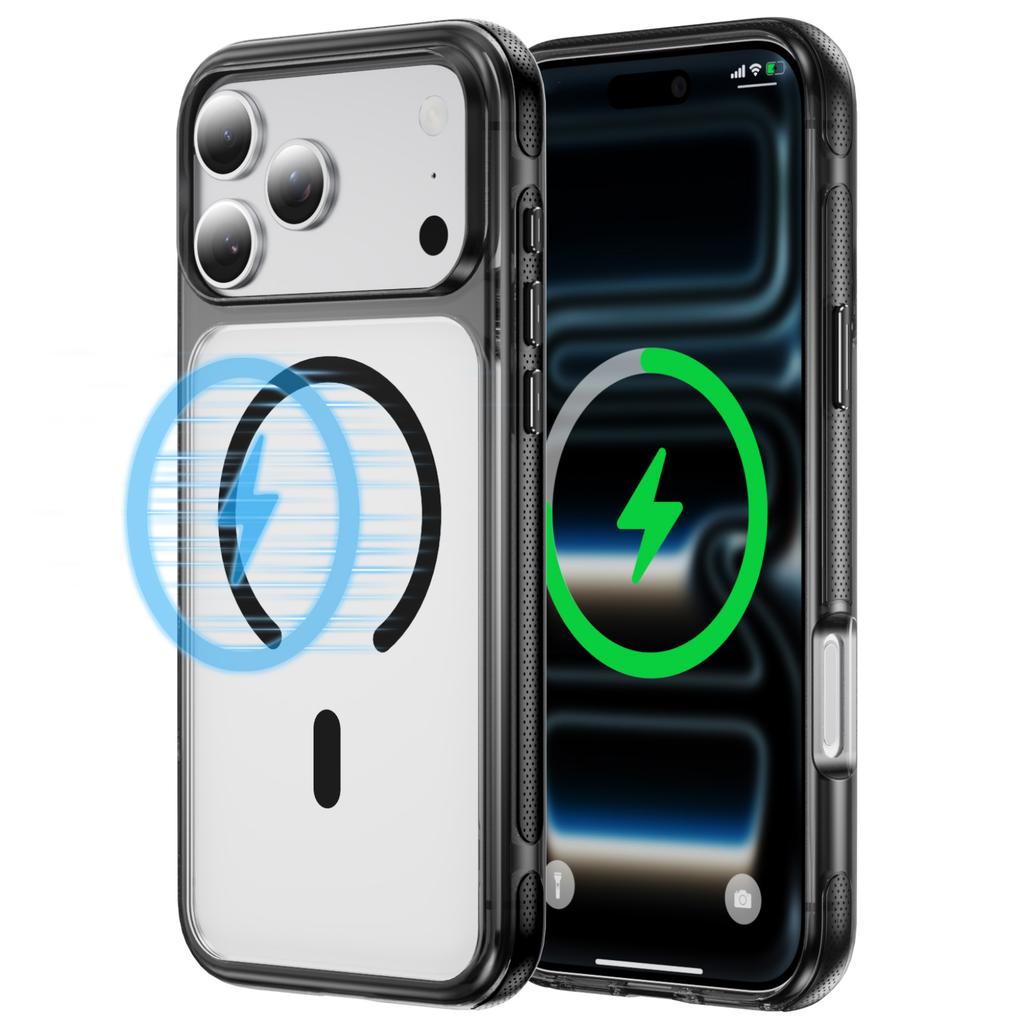 Crystal Clear Magnetic Phone Case With Anti Slip Texture Raised Camera Protection Compatible With iPhone 12 To 17 Pro Max Wireless Charging Support