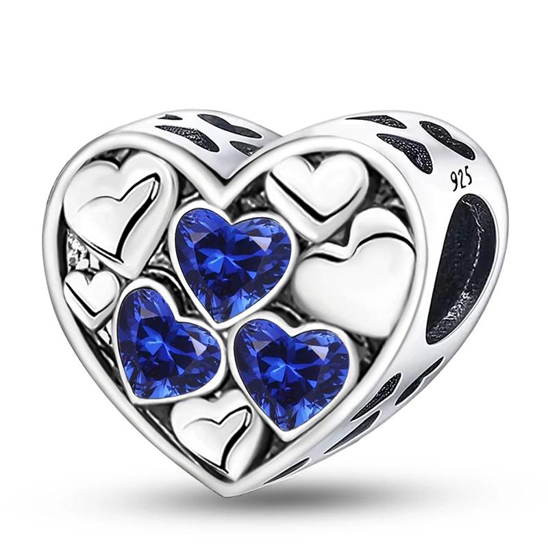 Copper Metal Sweet Multicolor Love Heart Series Charm Bead Component Designed For Women Do It Yourself Bracelets High Quality personalized High