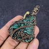 Malachite Gemstone Copper Wire Wrap Jewelry Pendant 2.84"