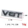 1Pc 3D Metal Car Styling V6T V8T V6 V8 T Fender Side Body Emblem Tail Trunk Fender Badge Sticker For A4 A3 A5 A6 A1 Q3 Q5 Q7