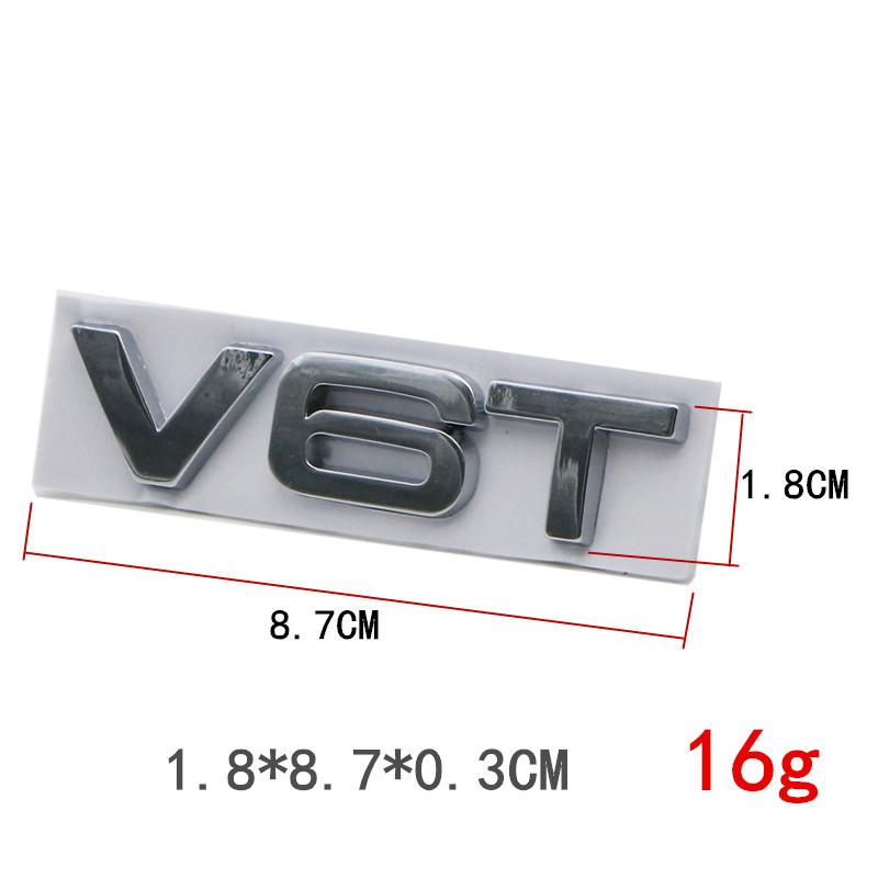 1Pc 3D Metal Car Styling V6T V8T V6 V8 T Fender Side Body Emblem Tail Trunk Fender Badge Sticker For A4 A3 A5 A6 A1 Q3 Q5 Q7