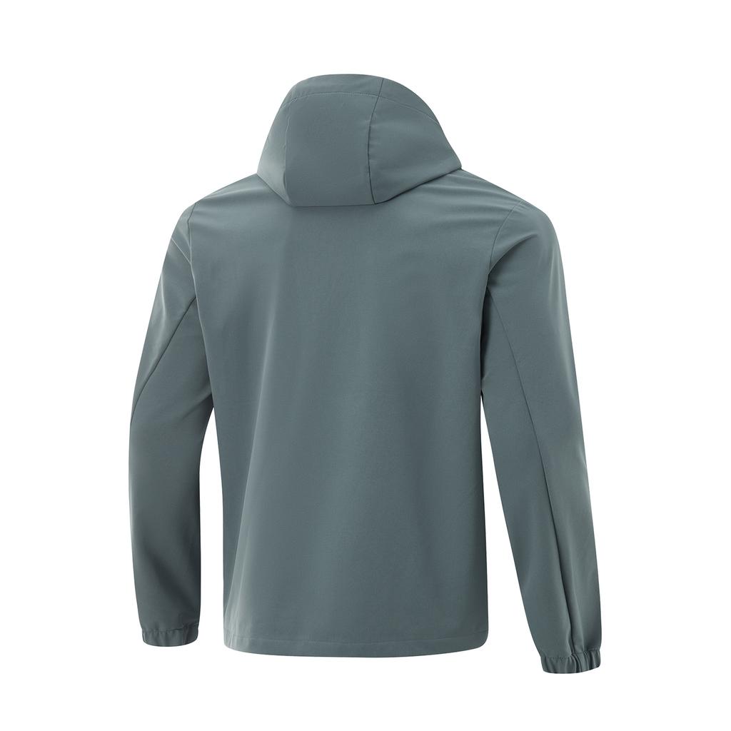 Li Ning Fitness Series Brand Logo Casual Comfortable Zipper Windbreaker Men Outerwear Storm-Gray AFDV071-3