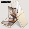 High-end Built-in Magnetic Ring with Tempered Glass Film Phone Case for Xiaomi Mix Flip 2 Spring Hinge Camera Protection Cover