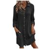 13/5000 Women's Fashionable V-neck Loose Long-sleeved Dress
