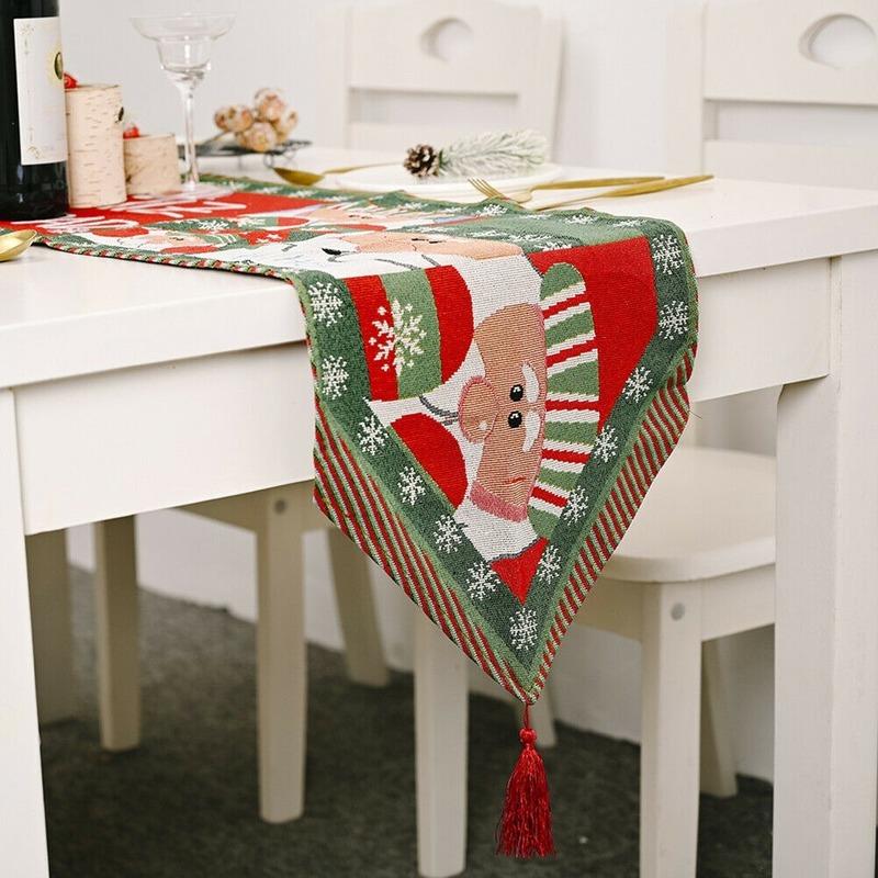 Ghirlanda Triangolo Tovaglia Tovaglia di Natale Tessuto Tovaglia Inverno Tovaglia per Casa Festa Compleanno Decorazione per Tavolo da Pranzo Divano Nuovo