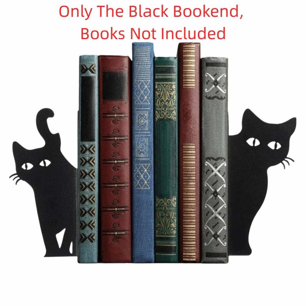 Black Metal Metal Bookend Versatile Book Holder Special Cat Bookend  Office Bookshelf