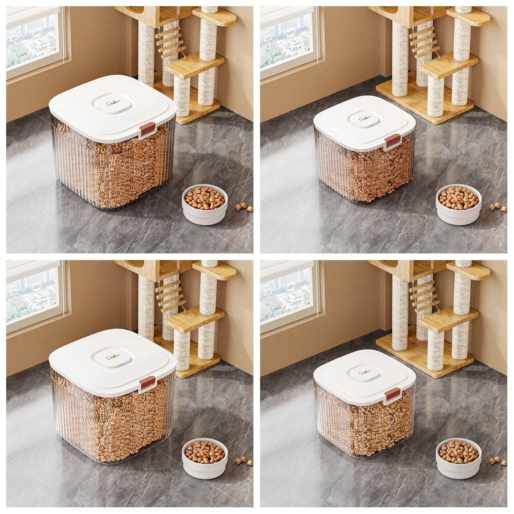 Sealed Dog Food Storage Container Transparent Pet Food Storage Barrel  Pet Supplies