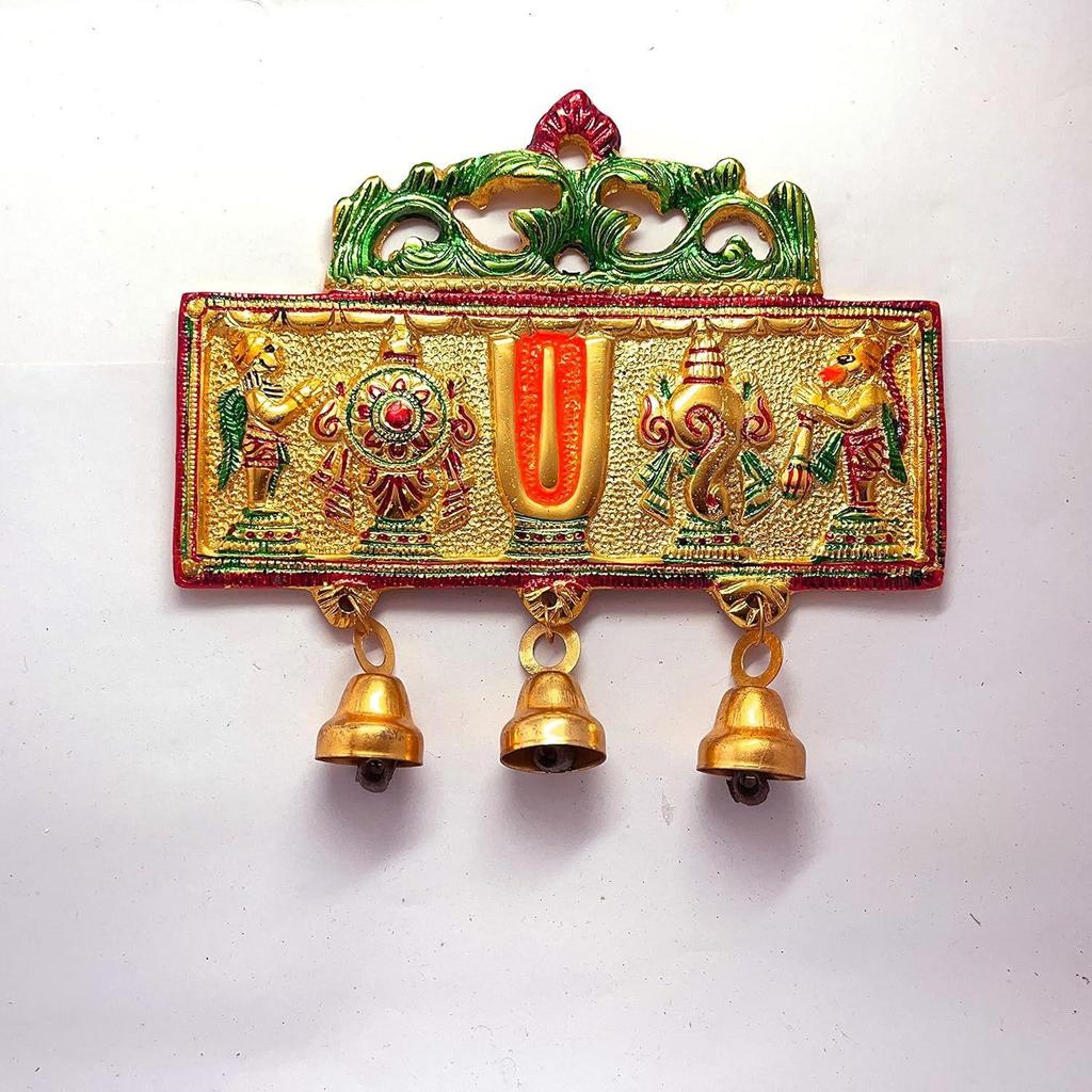 Wall Hanging Tirupati Balaji Symbol Shankh Chakra Tilak with Hanuman ji and garud Statue