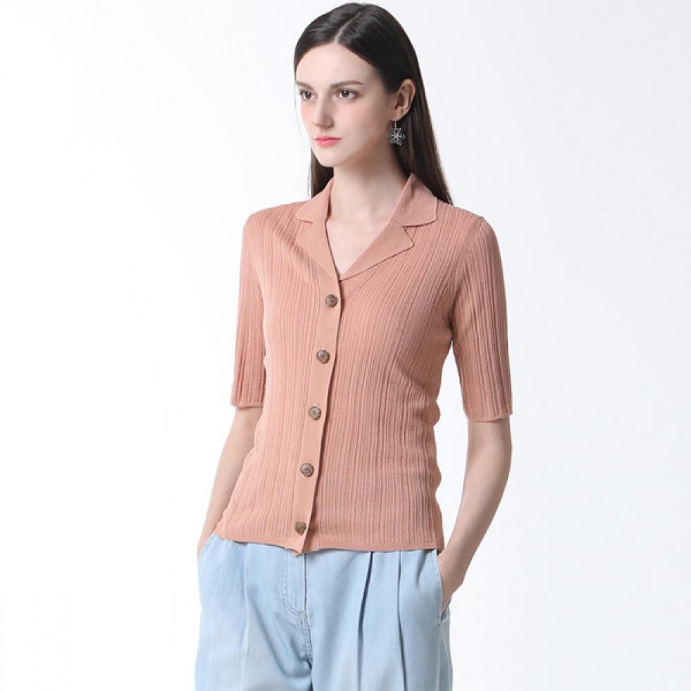 

She S miss Открытый воротник ребристый трикотаж Цена Krw 108 000 Coral (CO)/55