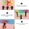 6Pcs Flying Disc Propeller Toys Kids Helicopter Pull String Flying Saucers