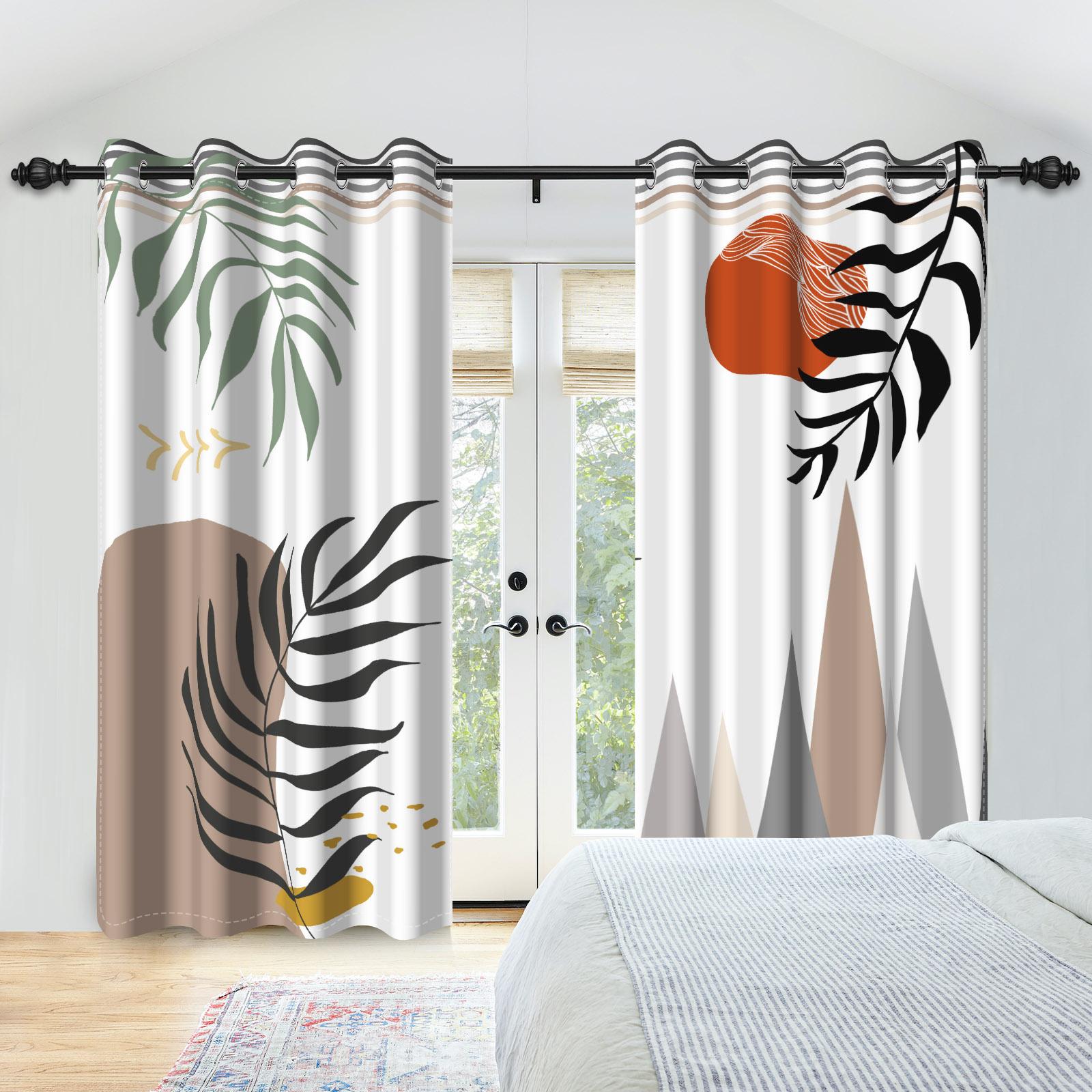 Abstract Blackout Curta Boho Modern Sun Moon Abstract Geometric Design Medieval Minimalism Nordic Polyester Bedroom Curta 53x115cm 2pcs