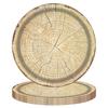 Natural Wood Grain Paper Plate Western Barn Themed Birthday Wedding Party Vintage Farmhouse Style Table Decor Supplies