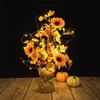 ABMH-Konstgjorda Löv Träd Med Ljus Förbelyst Bords- Skrivbords Höstträd För Höst Tacksägelse Skörd Heminredning