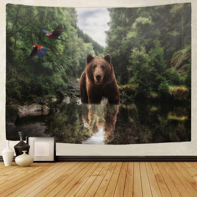 

Лошадь искусство пейзаж гобелен настенный геометрический гобелен в стиле хиппи домашний декор комнаты эстетическое украшение 90x75cm