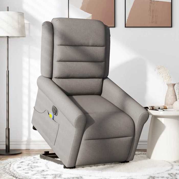 VidaXL Fauteuil inclinable de massage électrique Taupe Tissu 3303351