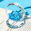 Reflection Effect Crystal Lotus Ornament Transparent Clear Lotus Flower Collectible  Office Desk