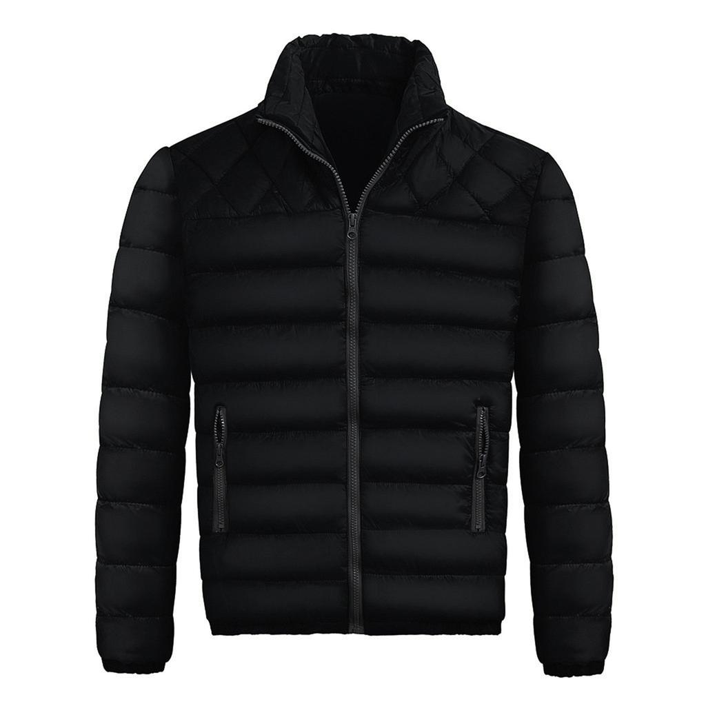 Men's Winter Zipper Warm Down Jacket Packable Light Coat