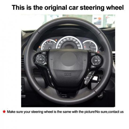 DIY Suede Car Steering Wheel Cover For Honda Accord 9 2013-2017 Crosstour 13-15