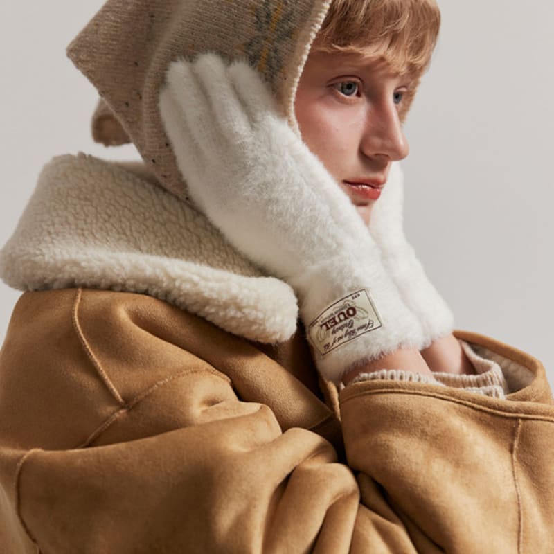 

ouel ПЕРЧАТКИ С ОТВЕРСТИЕМ ДЛЯ ПАЛЬЦА АНГОРА_4 ЦВЕТА ORANGE BROWN