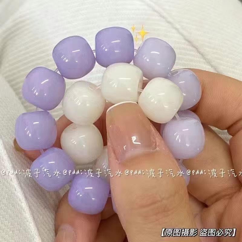 Bracelet Around the Finger Soft Gradual Change Color Ice Through Pink Bead Bracelet Students Girls Plate Play Beads Send