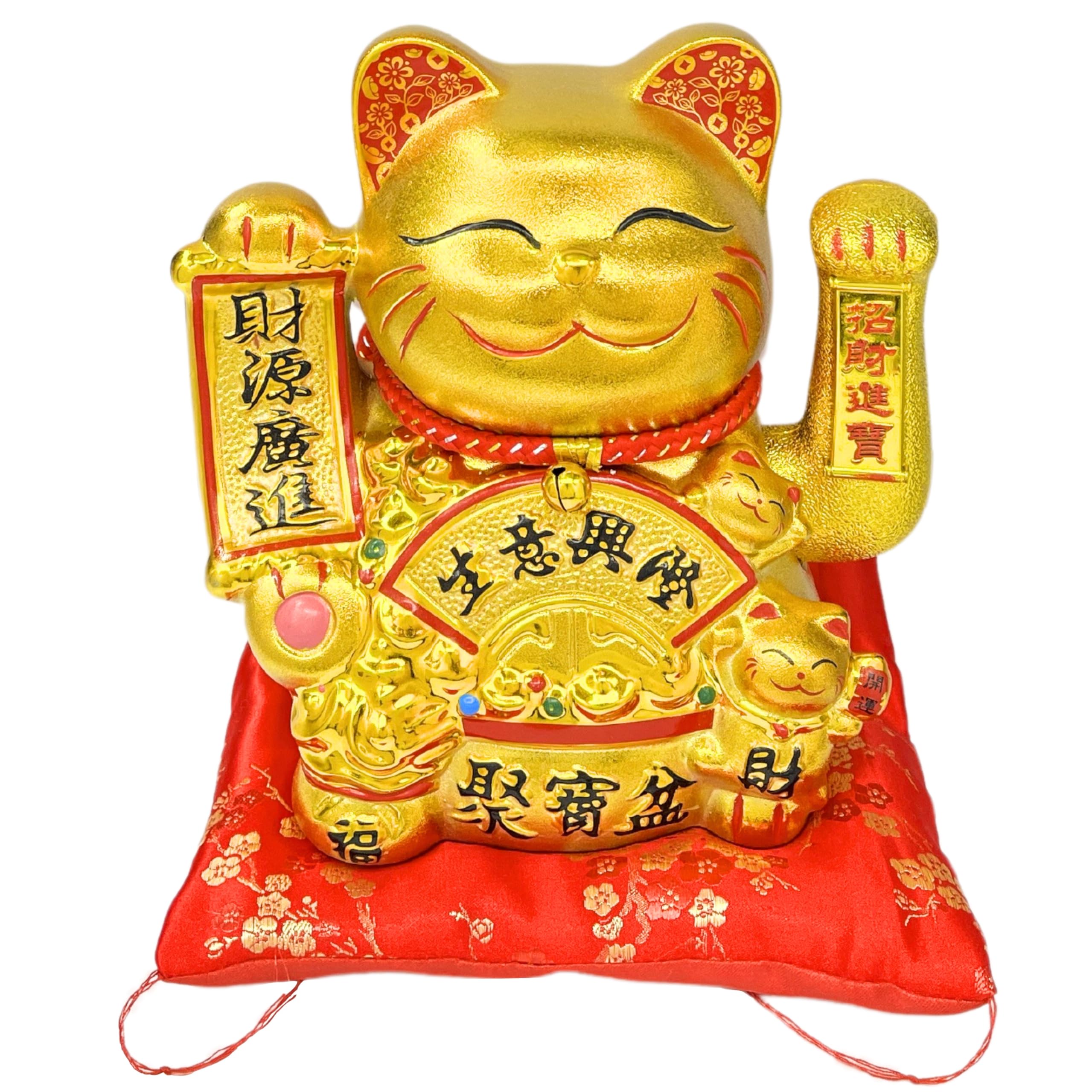 

YRO Electric Golden with movable lucky USB brings good grand opening and wealth Maneki-neko (beckoning cat) arms, cushion-type cat, battery-operated, золотой