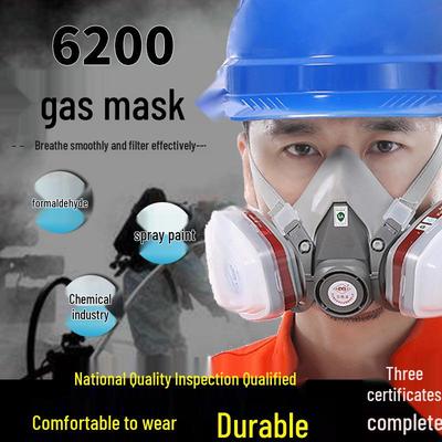 6200 Anti-Toxic Mask with Formaldehyde Protection for Pesticide, Chemical, and Industrial Dust Safety.