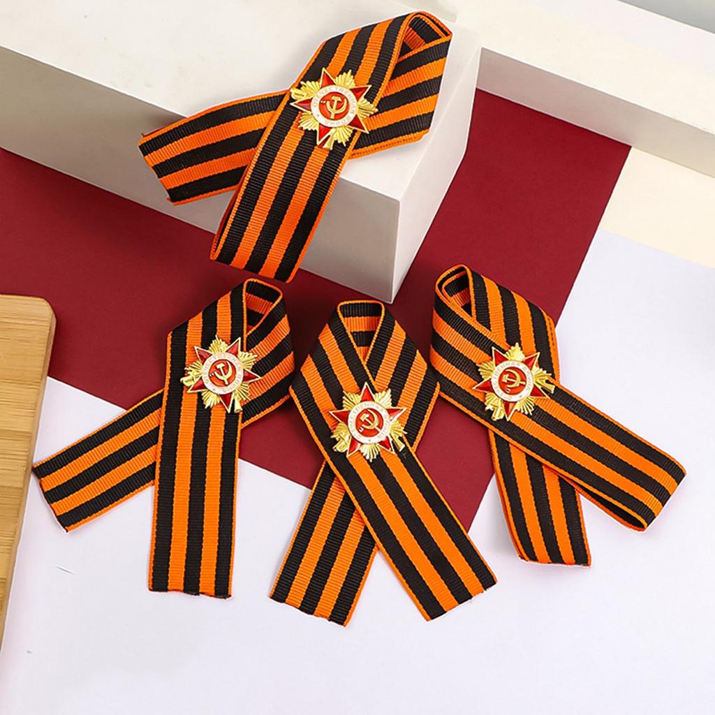Russian StGeorge Ribbon Medals Brooch Symbolizing Courage and Honors In Vintage Soviet Styles for History Enthusiasts