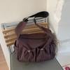 Damen Umhängetaschen 2026 Neue Karomuster-Tragetasche Schultertasche Große Kapazität Leicht Kordelzug Faltbar Textur Einfache Kissenform-Tasche