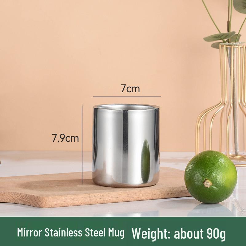 Double-Layer 304 Stainless Steel Handleless Cup for Home, Restaurant, and Hotel Use