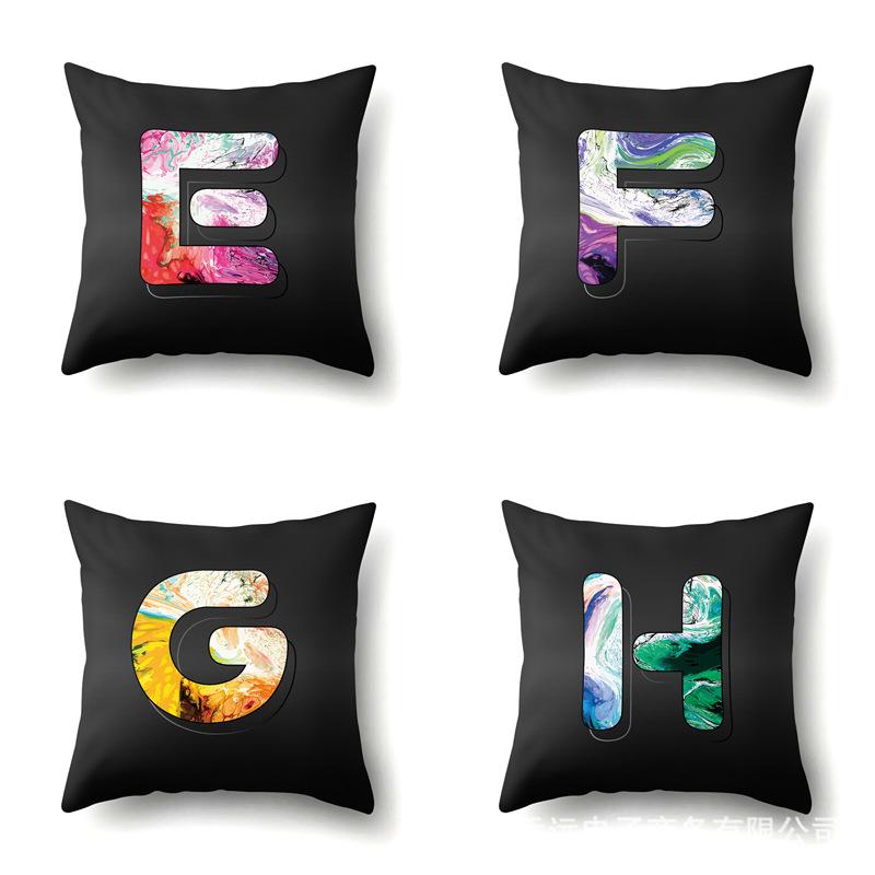 Polyester Pillowcase 3D Three-dimensional Effect Cushion Set Decorative Printing 26 English Letter Pillowcase